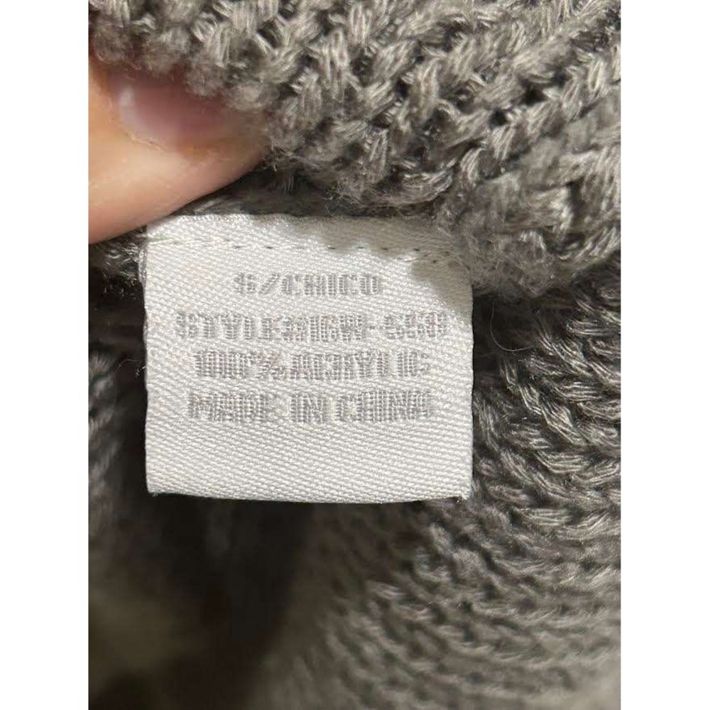 Lola Gray Distressed Chunky Knit V-Neck Sweater Womens S 3/4 Sleeve Artsy Langan - Picture 5 of 8